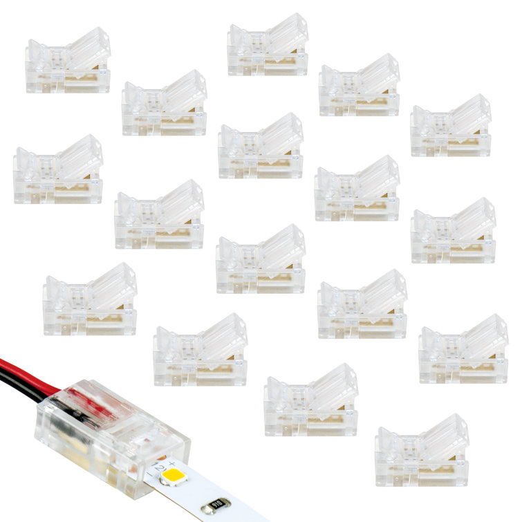 Clear Plastic LED Tape Light Connector Set (18-Pack)