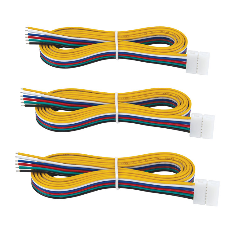 48" Yellow RGB+WW LED Strip Light Connectors (3-Pack)