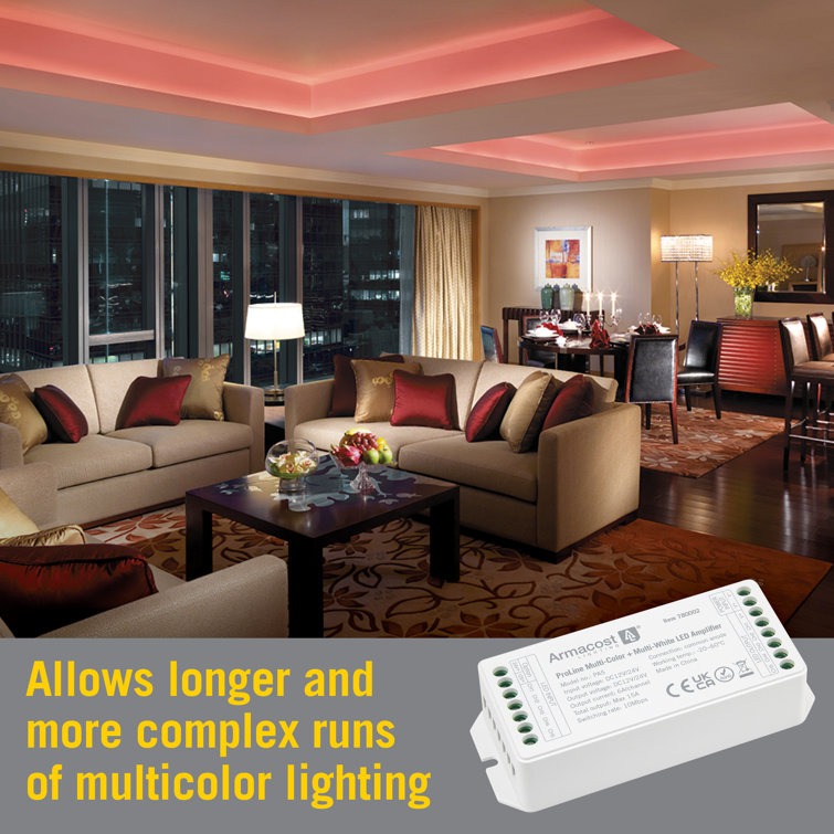 Compact Multicolor RGB+WW LED Amplifier for Strip Lights