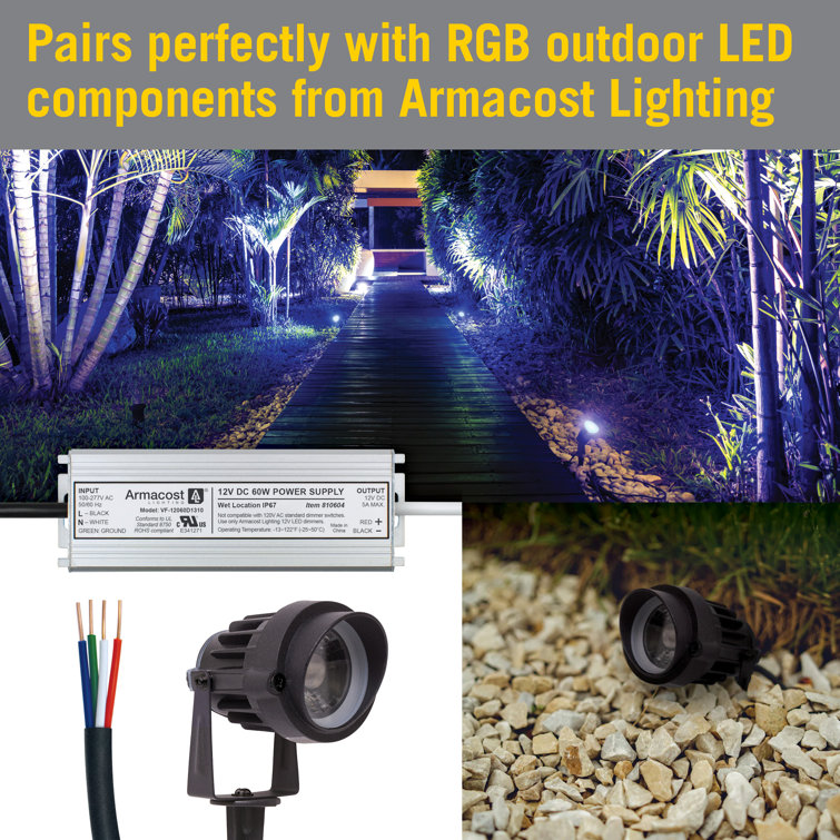 Black PVC 20 AWG Direct Burial Cable for LED Lighting, 26 Foot