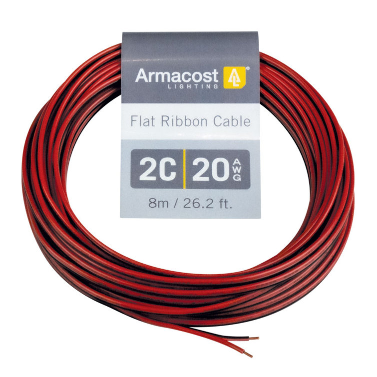 26 ft Red and Black Copper Flat Ribbon Cable