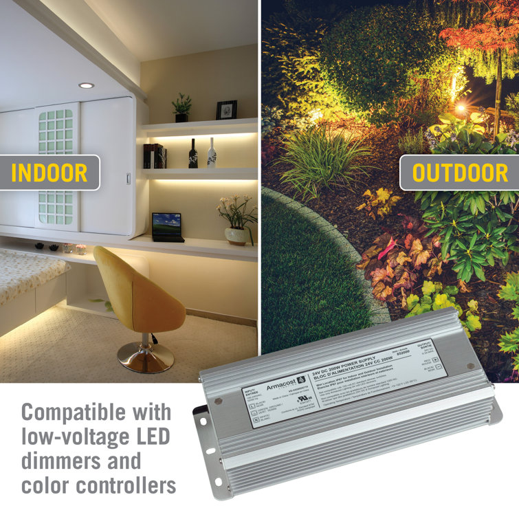 200W Silver Indoor/Outdoor LED Power Supply Transformer