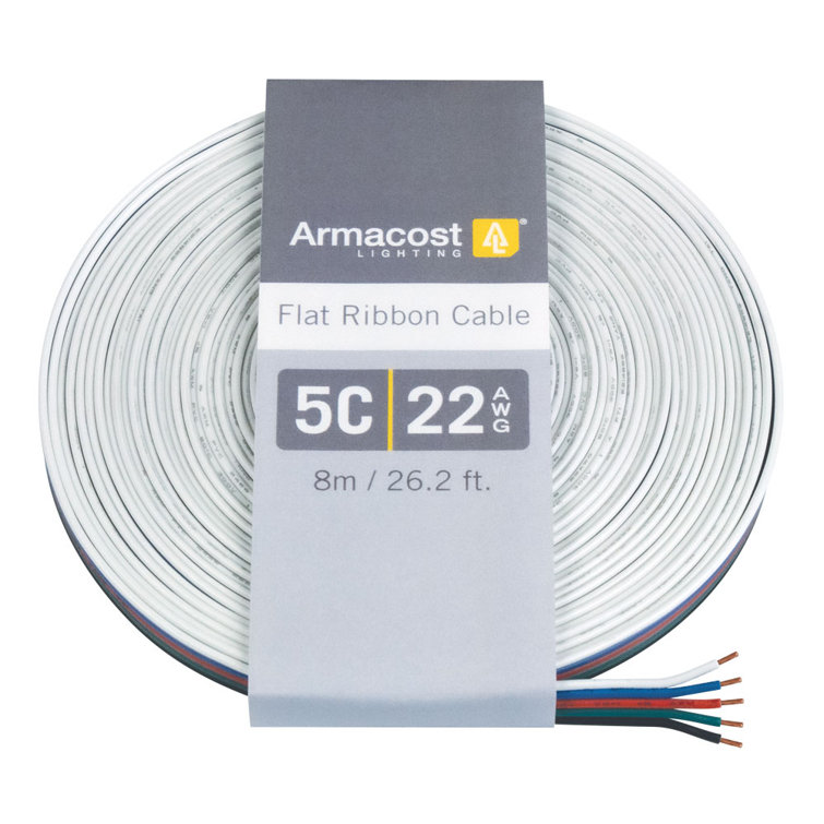 Armacost 26 ft. White Flat Ribbon Copper Cable for LED Lighting