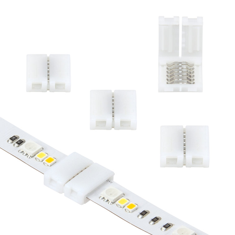 White Plastic 6 Pin RGB+WW LED Strip Light Tape Splice Connectors