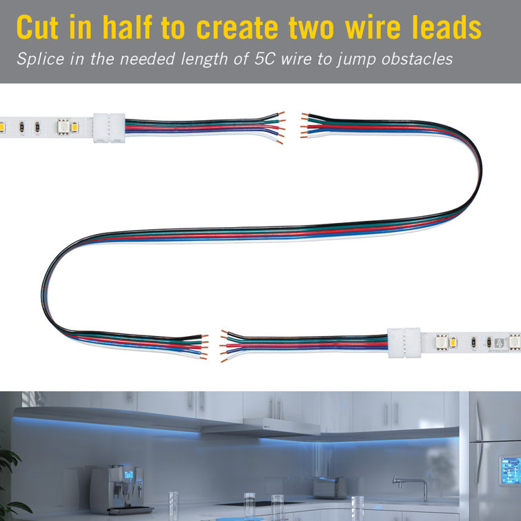 6-Inch RGB+W LED Strip Light Connectors, 5-Pack