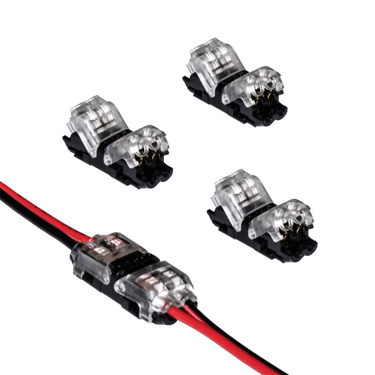 Clear and Black LED Tape Light Wire Connectors
