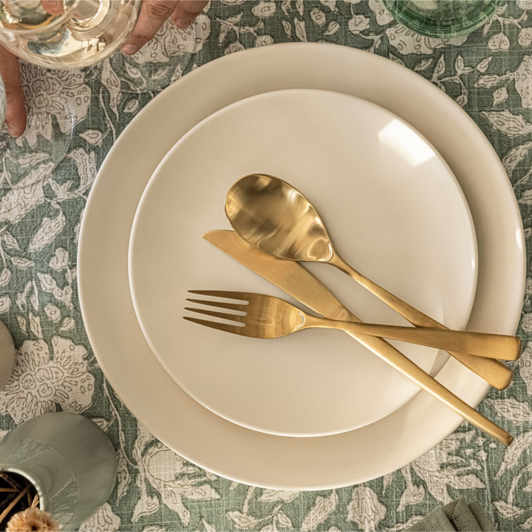 Ivory Semi-Matte Ceramic Dinnerware Set, Service for 4