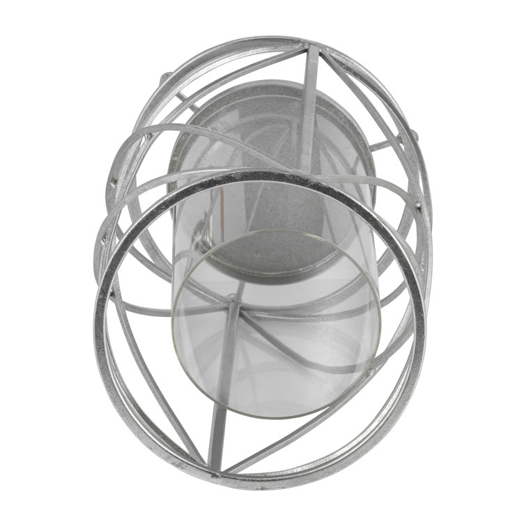 Silver Metal 13" Tabletop Hurricane Candle Holder