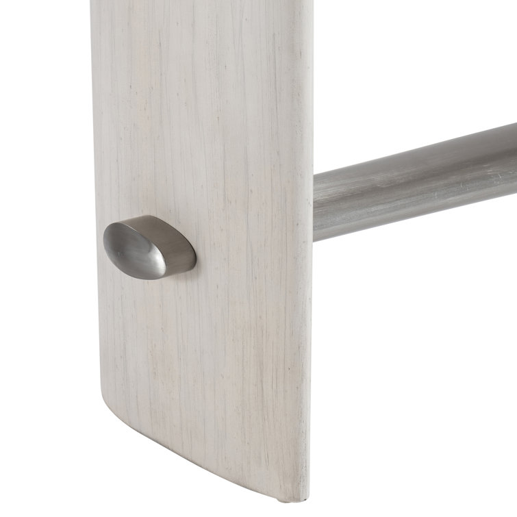 Sereno 80'' Beige and Gray Wood Console Table with Metal Stretcher