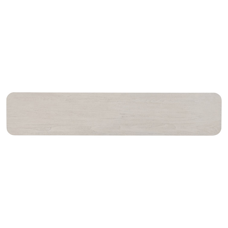 Sereno 80'' Beige and Gray Wood Console Table with Metal Stretcher
