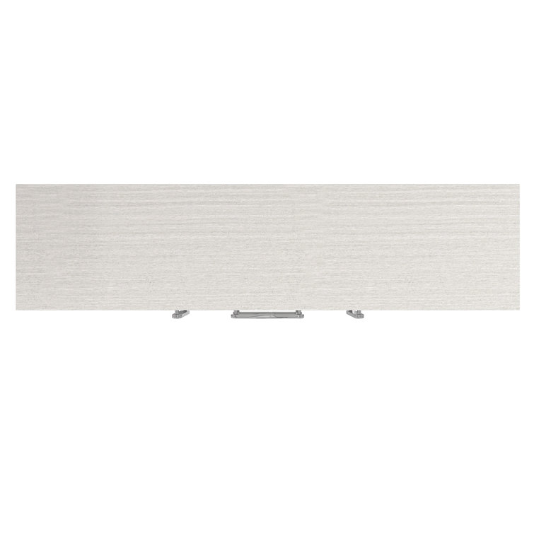 Cream and Silver 76'' Ash Wood Sideboard with Steel Accents