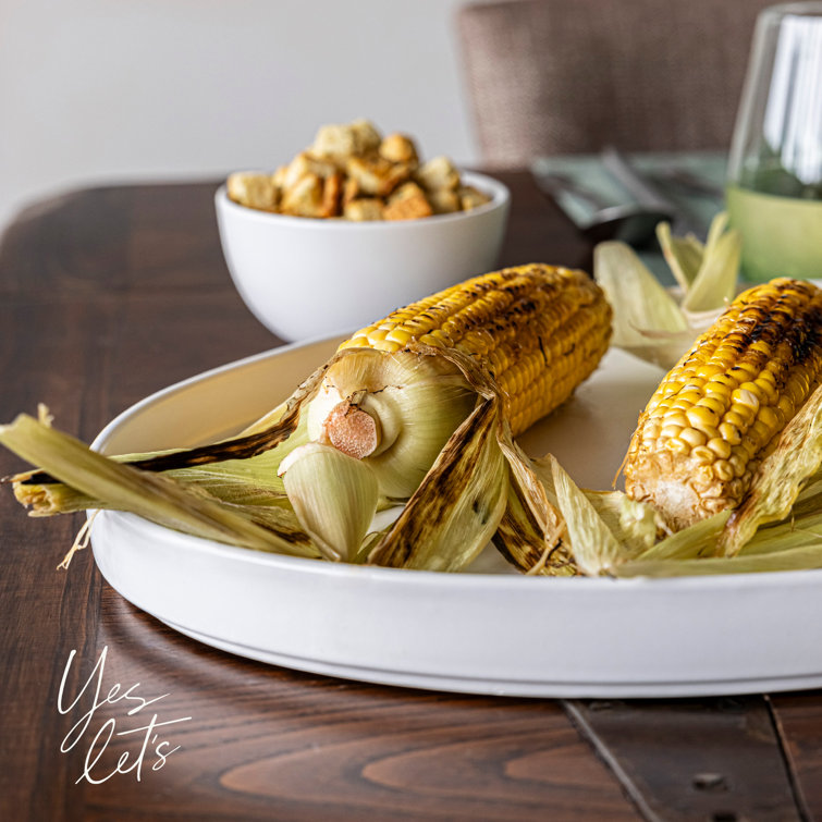 White Oval Ceramic Stackable Serving Platter