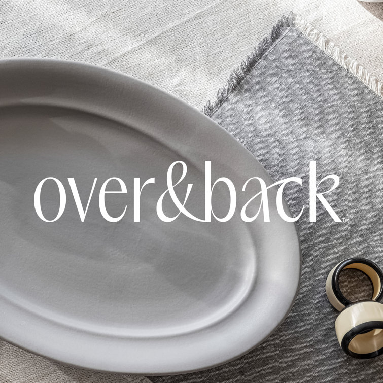 Gray Ceramic Oval Serving Platter with Glossy Finish