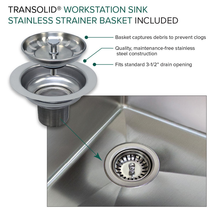 30-Inch Stainless Steel Drop-In Kitchen Workstation Sink