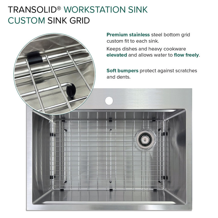 30-Inch Stainless Steel Drop-In Kitchen Workstation Sink