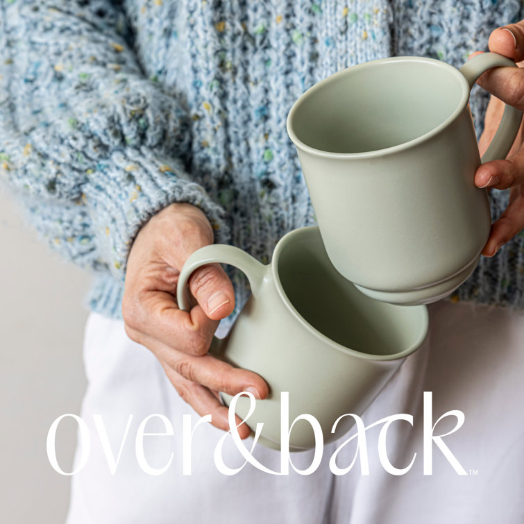 Sage Green Ceramic 16oz Dishwasher Safe Mug Set