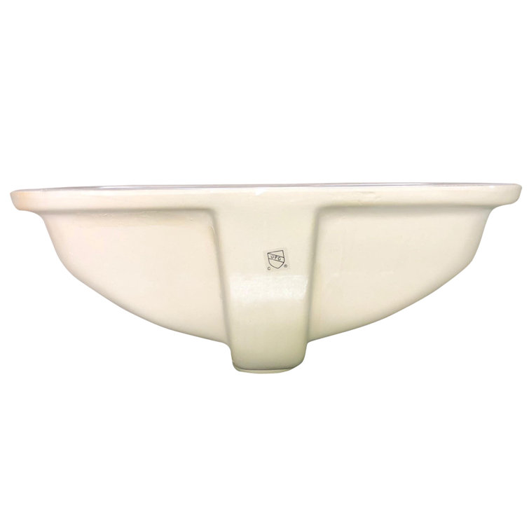 White Ceramic Rectangular Undermount Bathroom Sink