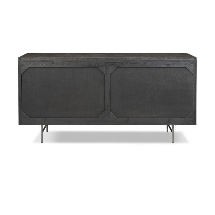 Toriano Black Oak 6-Drawer Double Dresser with Gold Handles