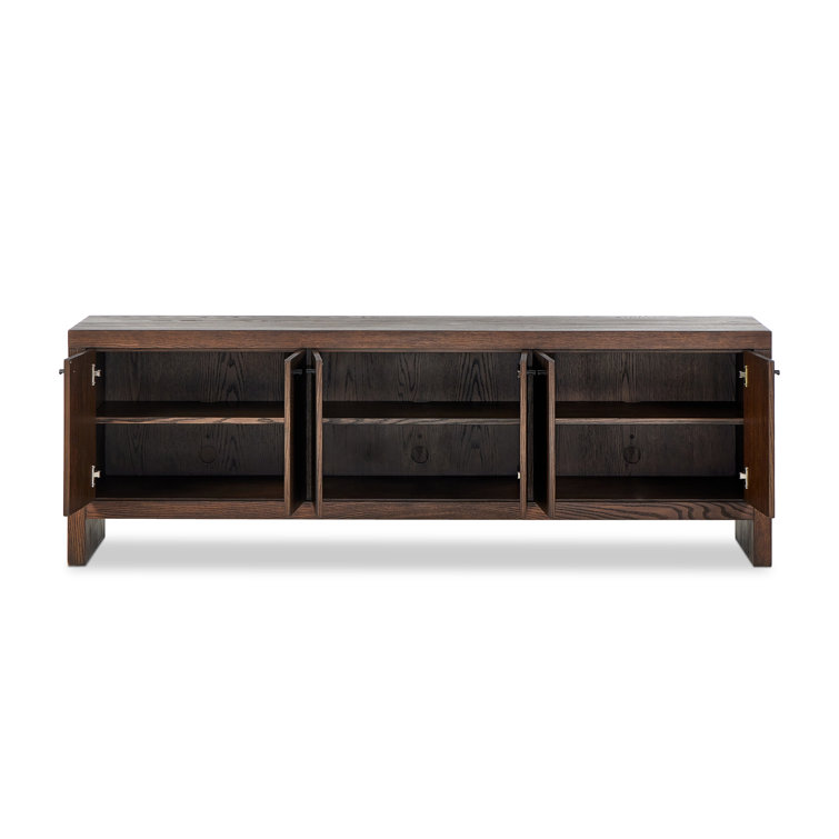 Sullivan Umber Oak Media Console with Cabinet