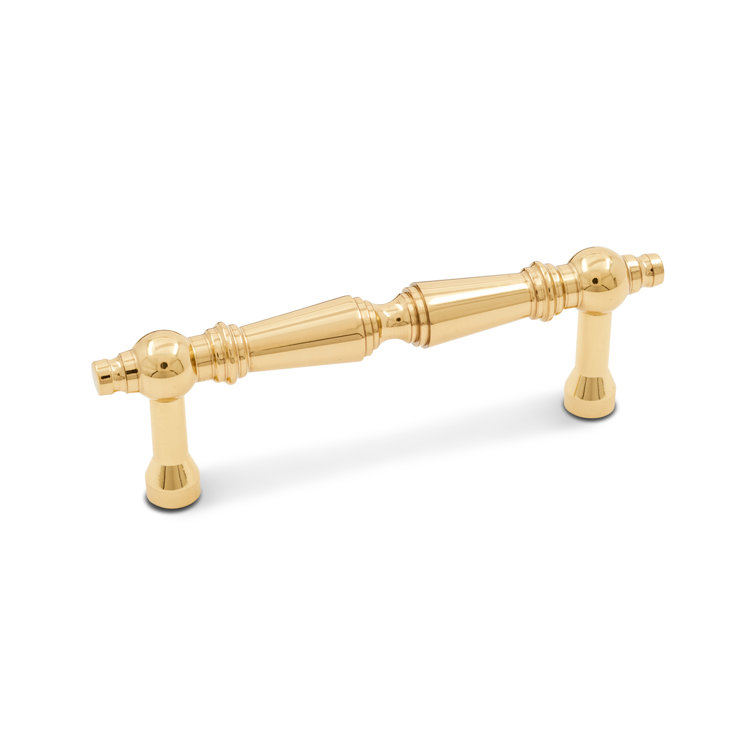 Polished Brass 3'' Bar Pull with Mounting Hardware