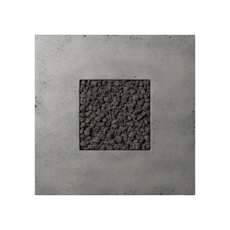 Pewter Concrete 42" Square Gas Fire Pit Table