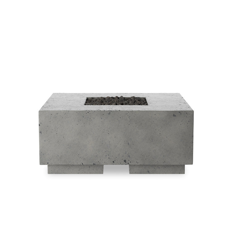 Pewter Concrete 42" Square Gas Fire Pit Table