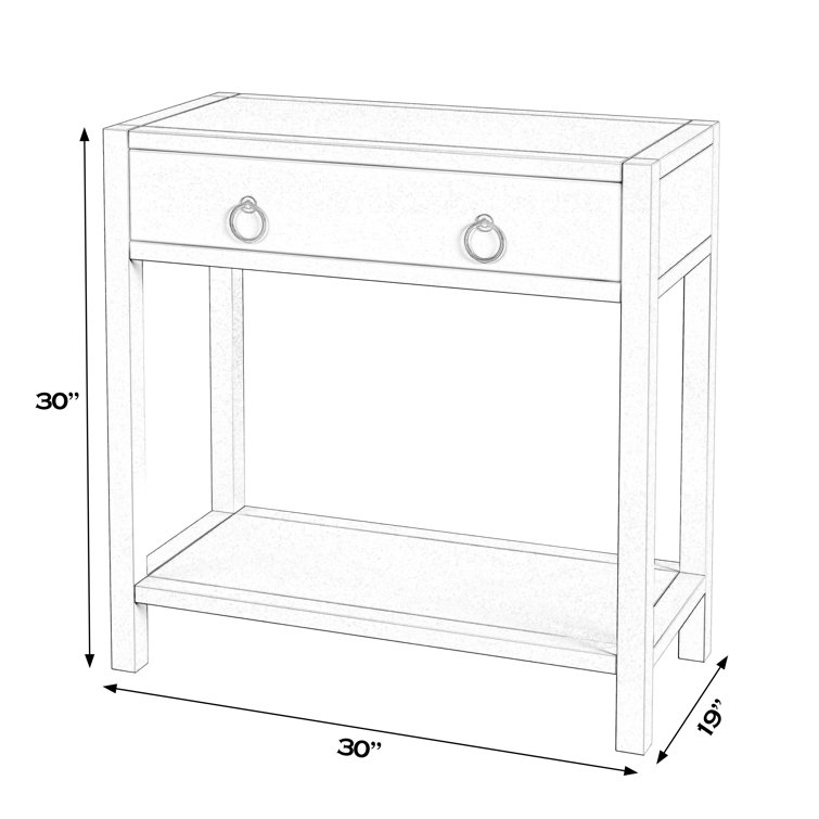 White Pine and MDF Nightstand with Gold Handles