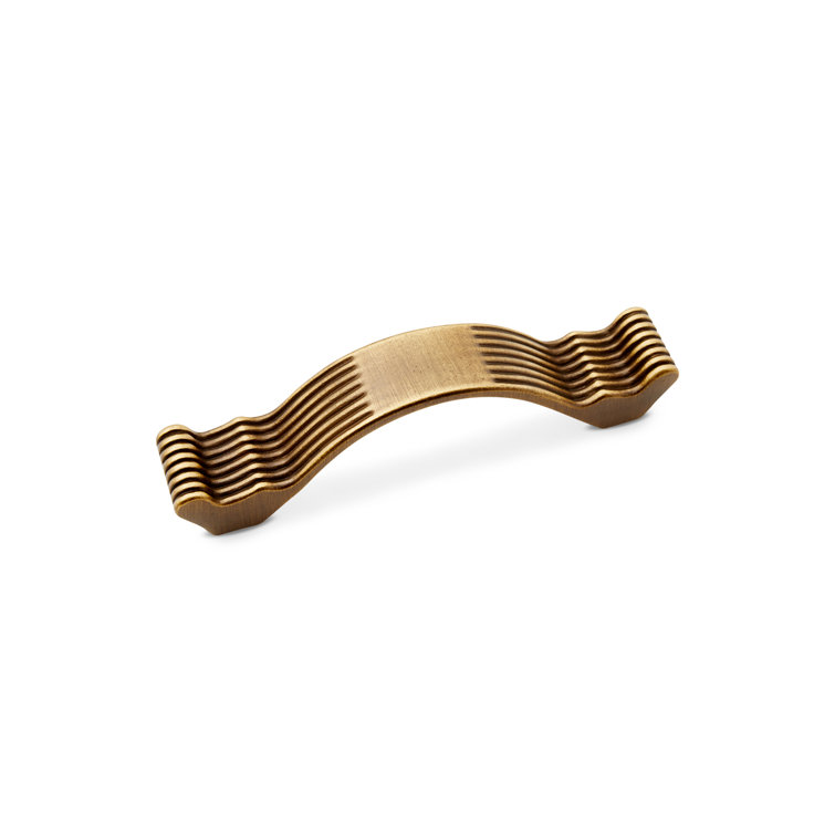 Antique Bronze Wavy Contoured Bar Pull with Mounting Hardware