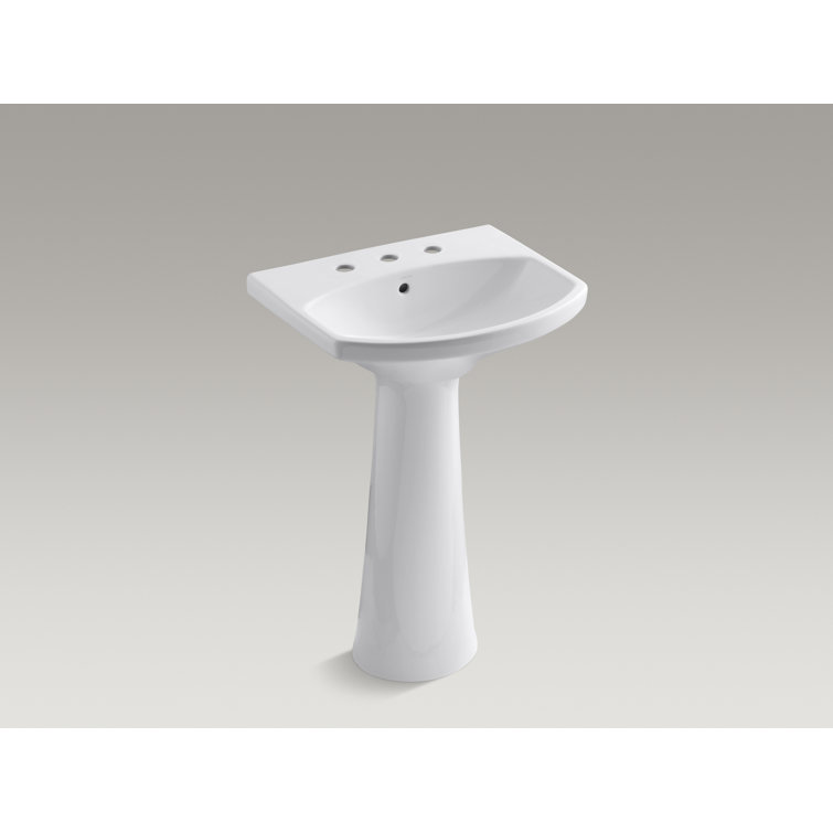 Cimarron White Vitreous China Pedestal Bathroom Sink