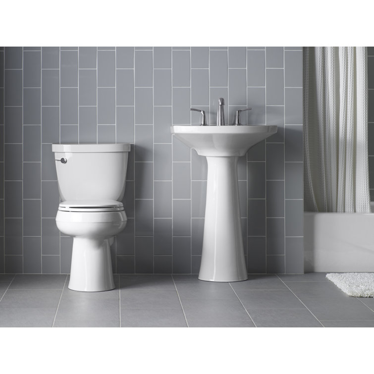Cimarron White Vitreous China Pedestal Bathroom Sink