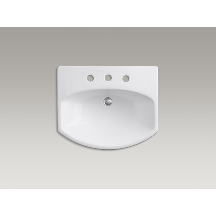 Cimarron White Vitreous China Pedestal Bathroom Sink