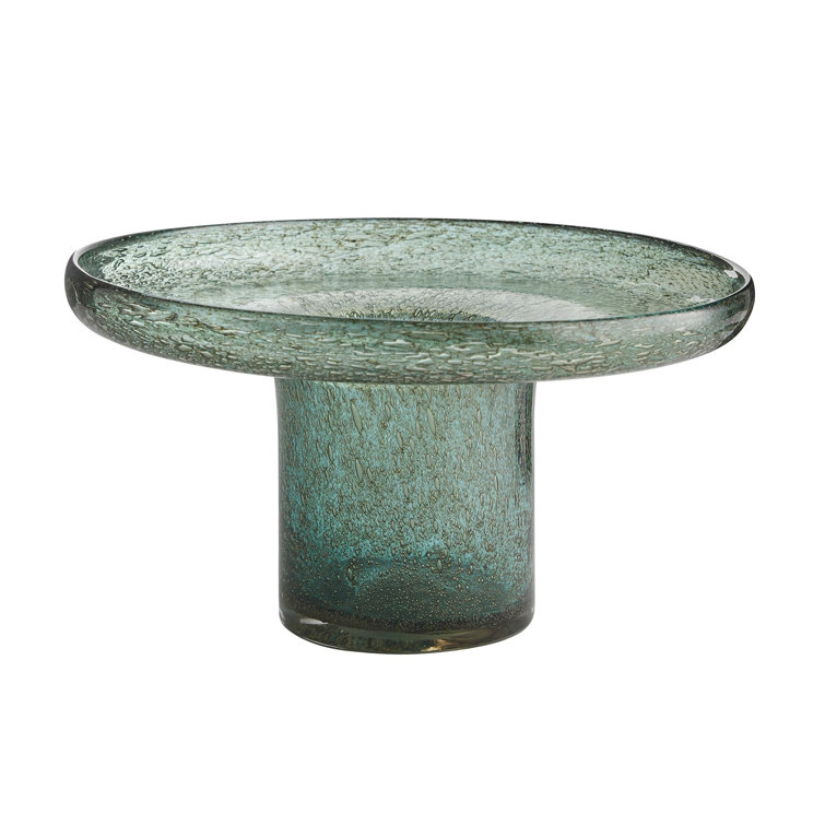 Set of 3 Multicolor Seeded Glass Accent Tables