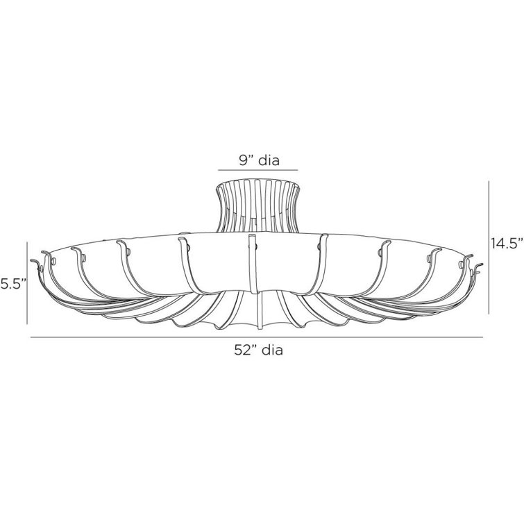 English Bronze and Ivory Steel Flush Mount Light Fixture