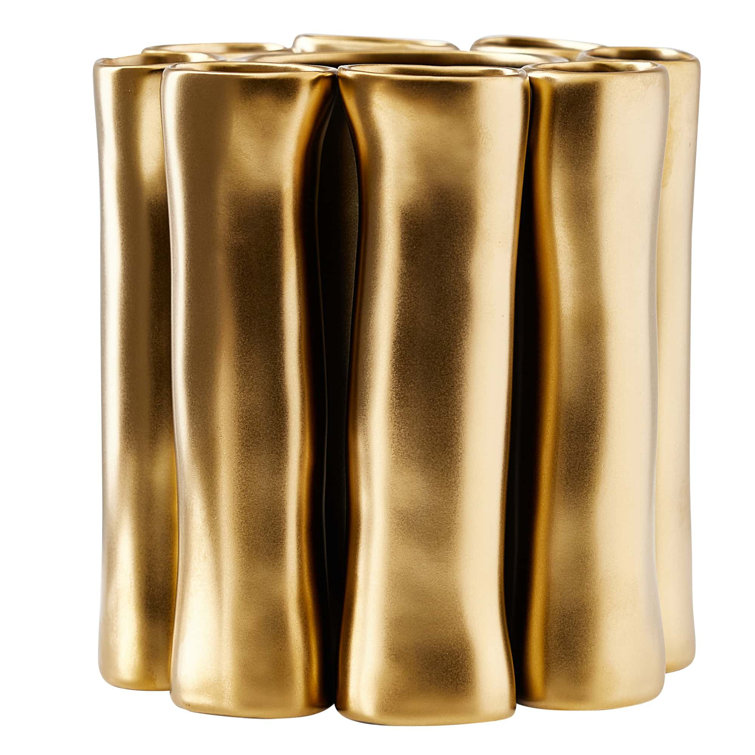 Matte Gold Ceramic Table Bud Vase
