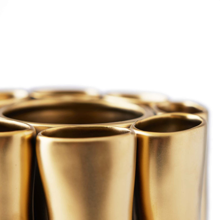 Matte Gold Ceramic Table Bud Vase