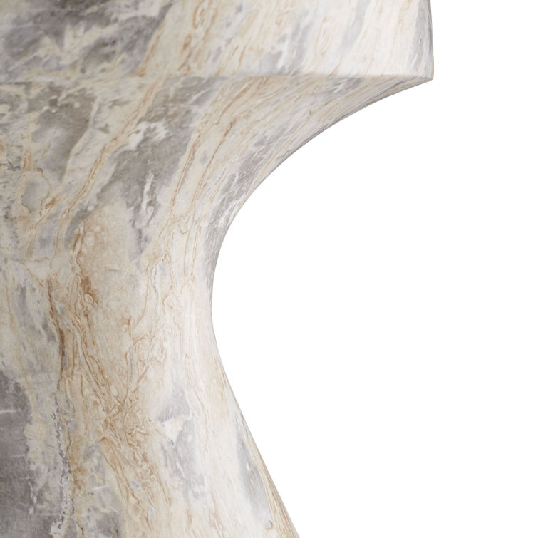 Serafina Round Faux Marble Small Side Table in Multicolor