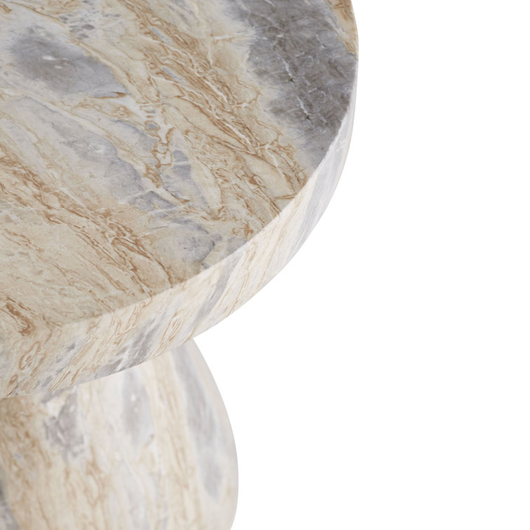 Serafina Round Faux Marble Small Side Table in Multicolor