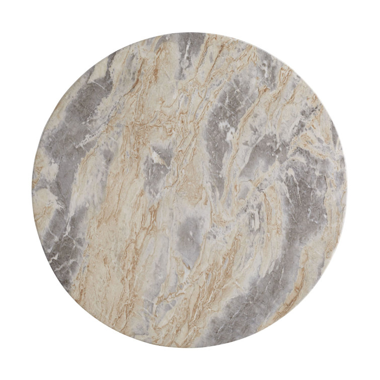 Serafina Round Faux Marble Small Side Table in Multicolor