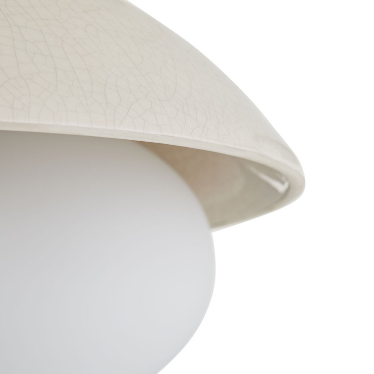 Matte Black and White Glass 12.5'' Flush Mount Ceiling Light