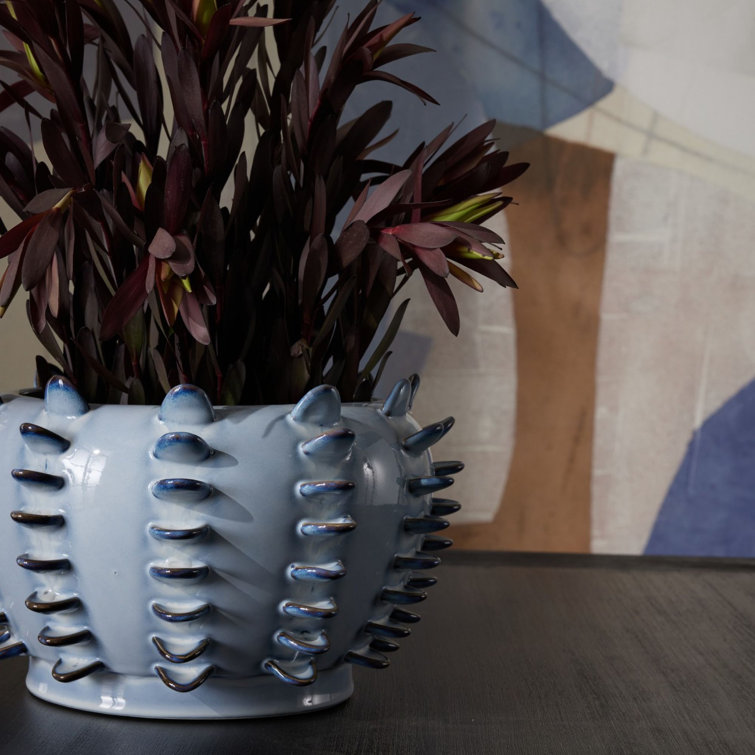 Reactive Blue Porcelain Decorative Table Vase