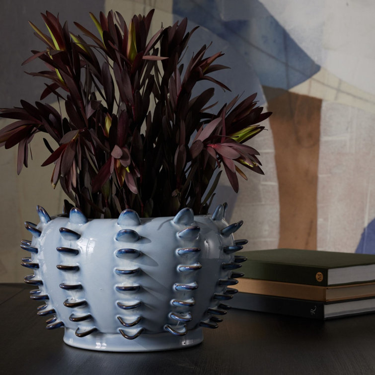 Reactive Blue Porcelain Decorative Table Vase