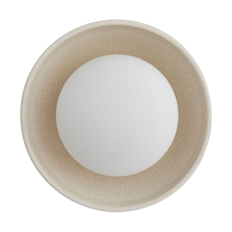 Matte Black and White Glass 12.5'' Flush Mount Ceiling Light