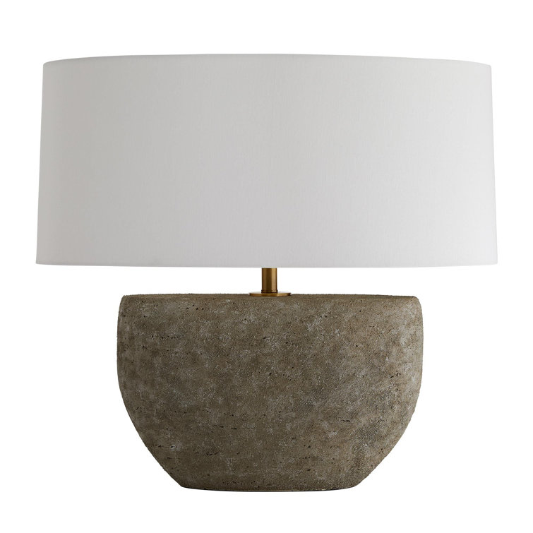 Odessa Fossil Finish Polyresin Table Lamp with White Shade