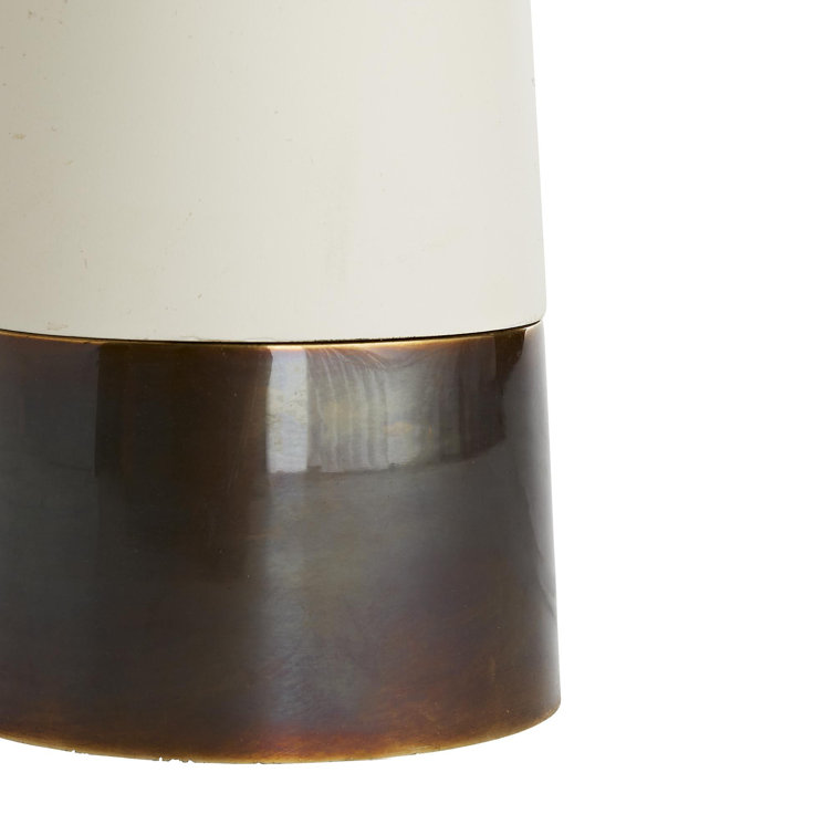 Ivory and White Linen Modern Floor Lamp