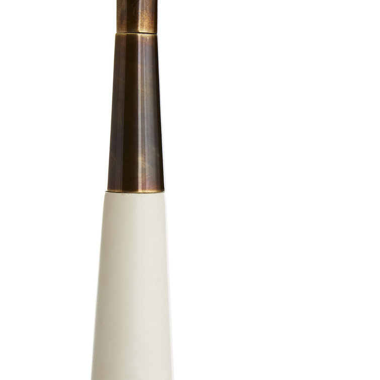 Ivory and White Linen Modern Floor Lamp