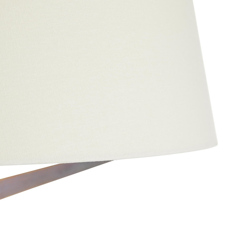 Ivory and White Linen Modern Floor Lamp