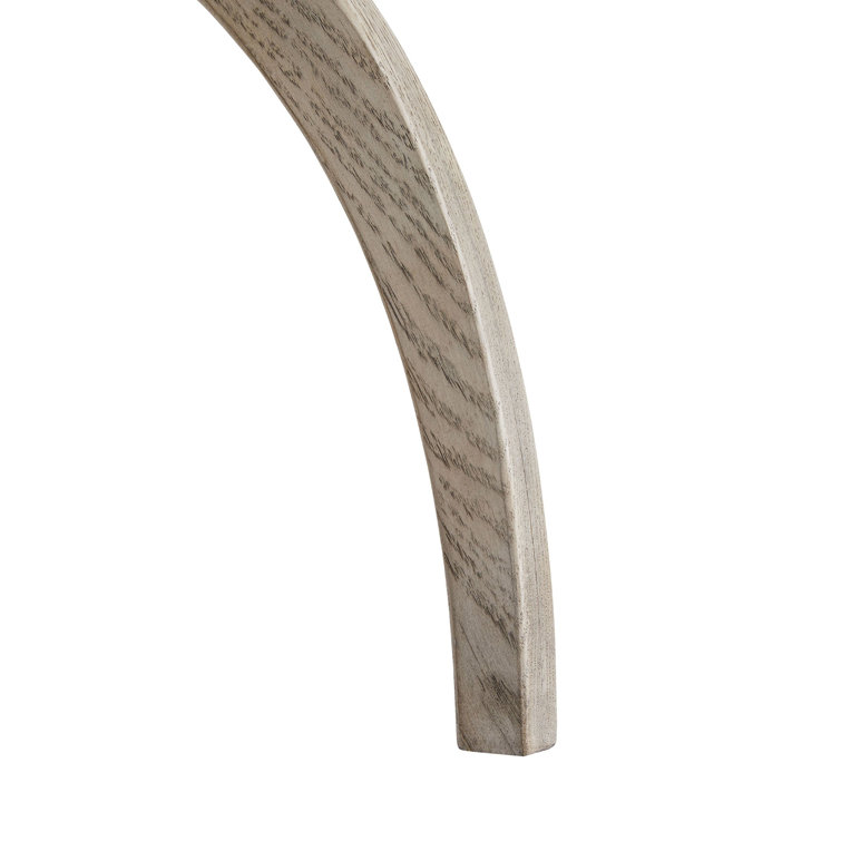 Sultry Smoke Finish Oak Round Side Table with Three-Prong Base