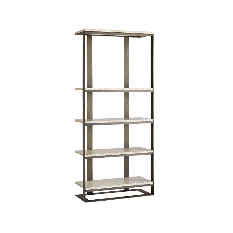 Gray Wood and Iron Industrial Bookshelf