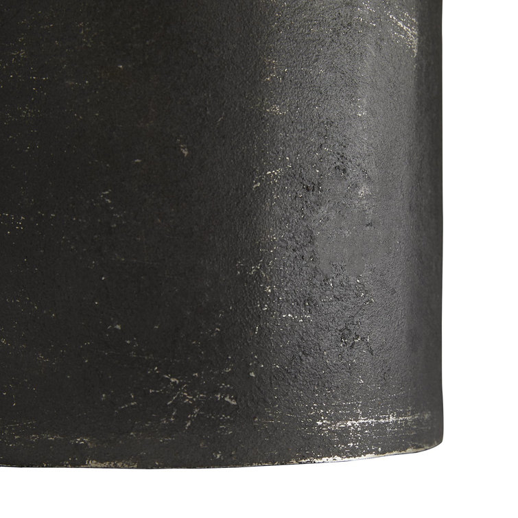 Blackened Aluminum Table Lamp with Off-White Linen Shade