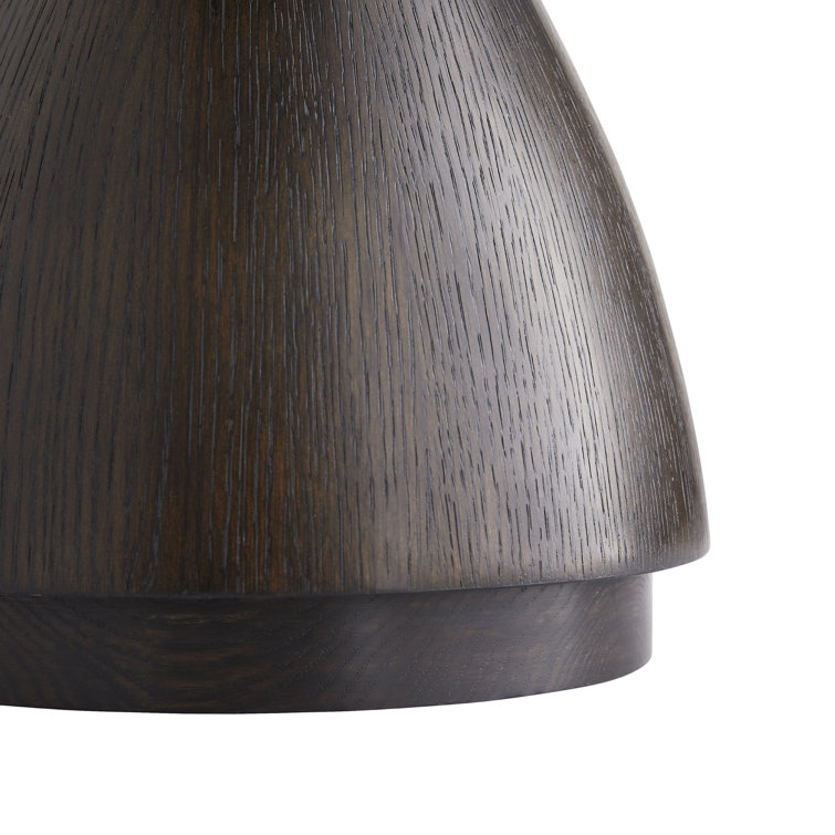 Dark Oak and Metal Round Pedestal Side Table